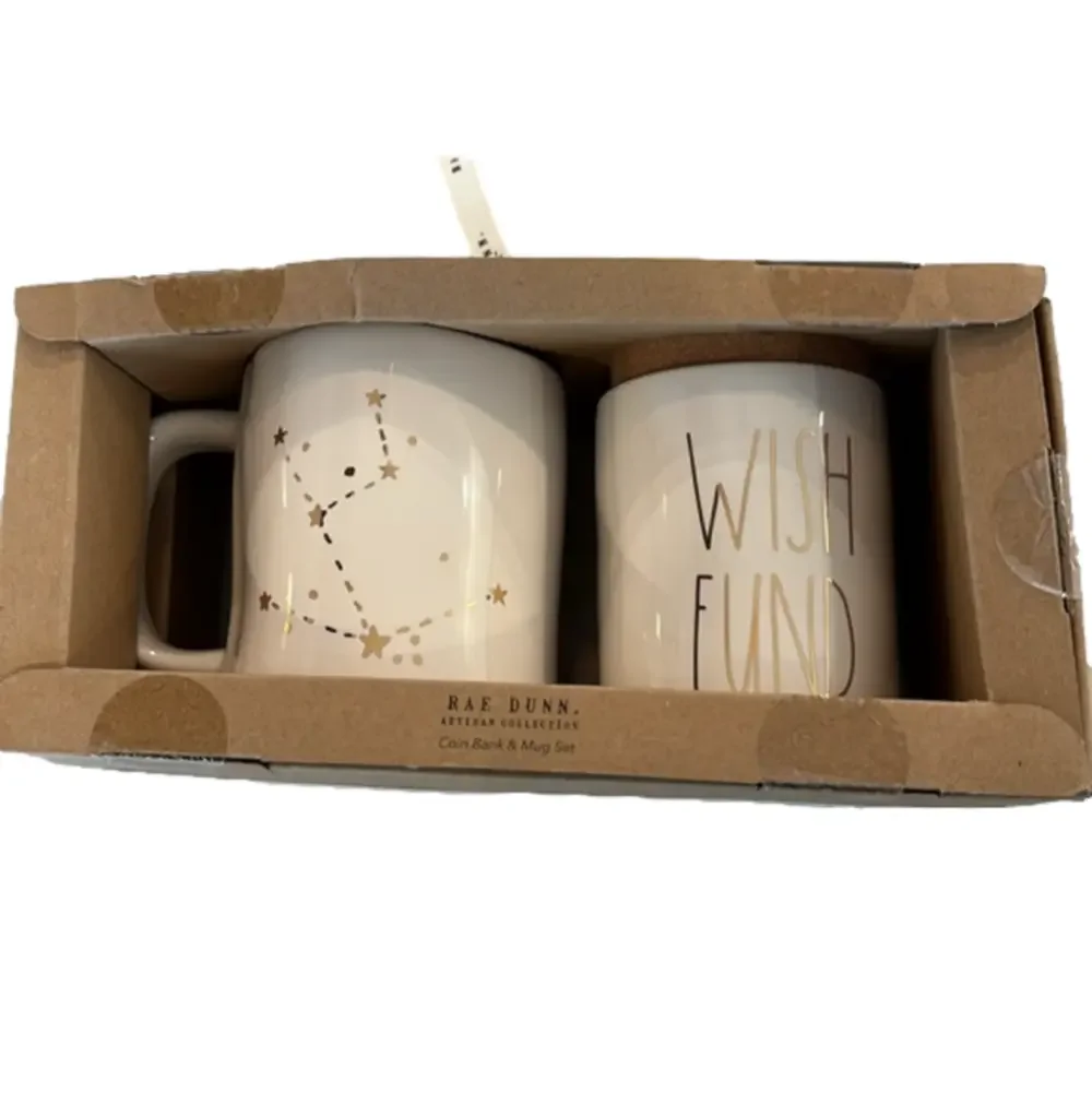 NWT Rae Dunn coin bank & mug set. Never opened, still in gift box